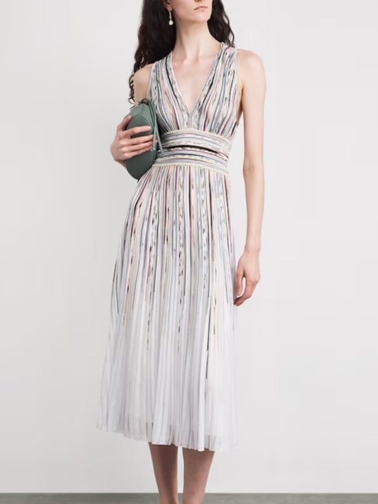 Missoni Dresses & Skirts - NWT New Missoni Stripped V-Neck MIDI Dress Size 40